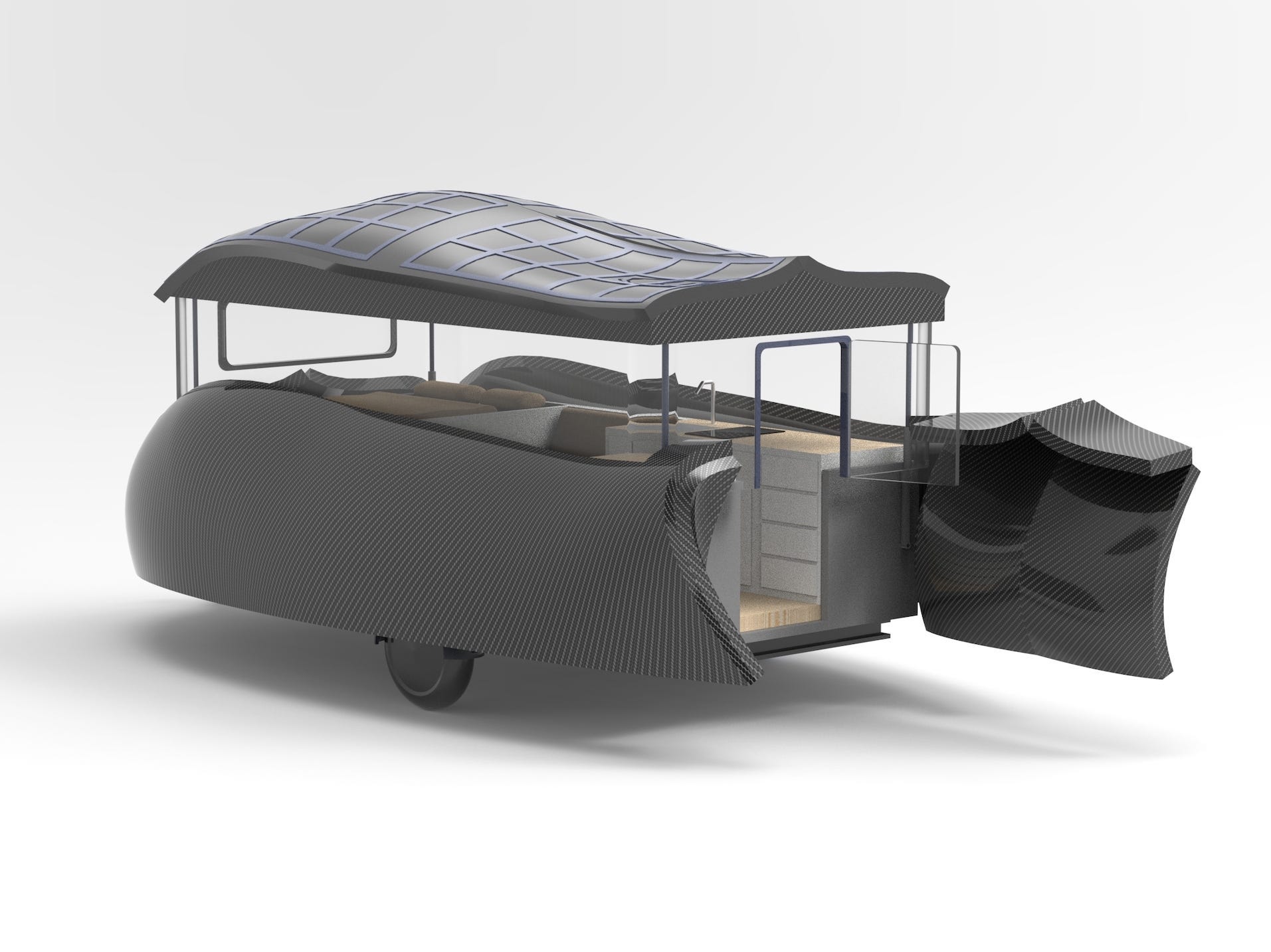 A rendering of Grounded's upcoming towable RV.